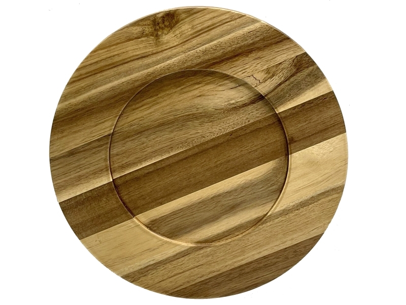 Premium Handcrafted Round Acacia Wood Charger Plate